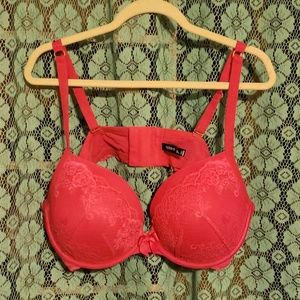 Hot Pink Push-Up Plunge Bra